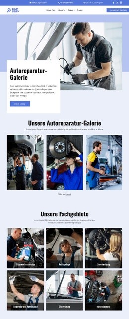 Autoreparaturgalerie Website-Designs