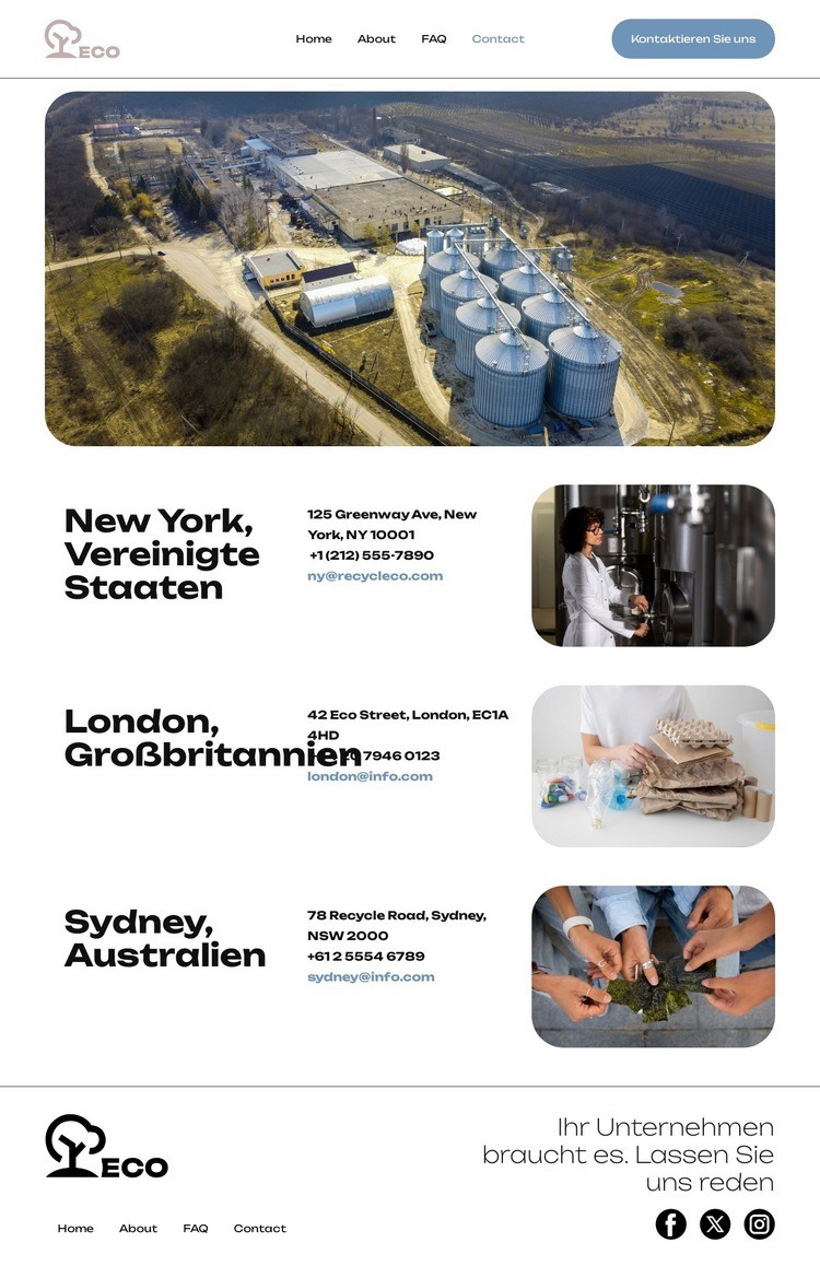 Umweltfreundlicher Abfall Website design