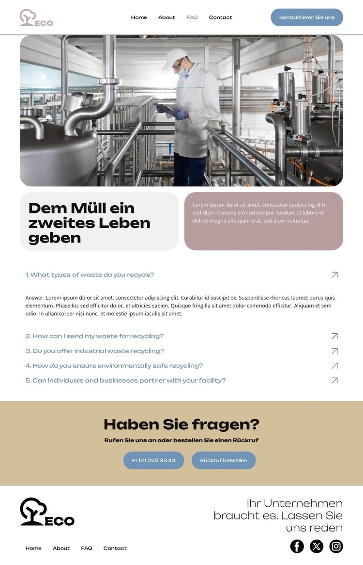 Reduzieren, Wiederverwenden, Recyceln Website design