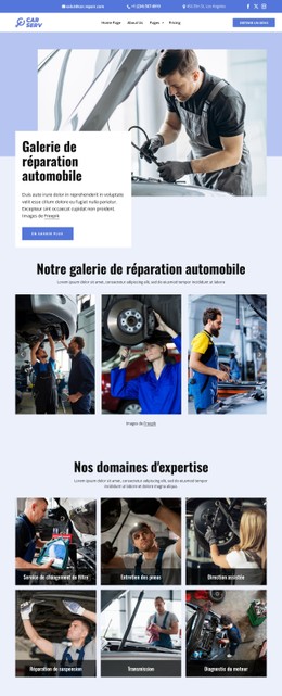 Galerie de réparation automobile Modèles CSS
