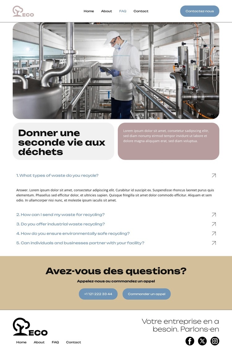 Réduire, réutiliser, recycler Modèle d'une page