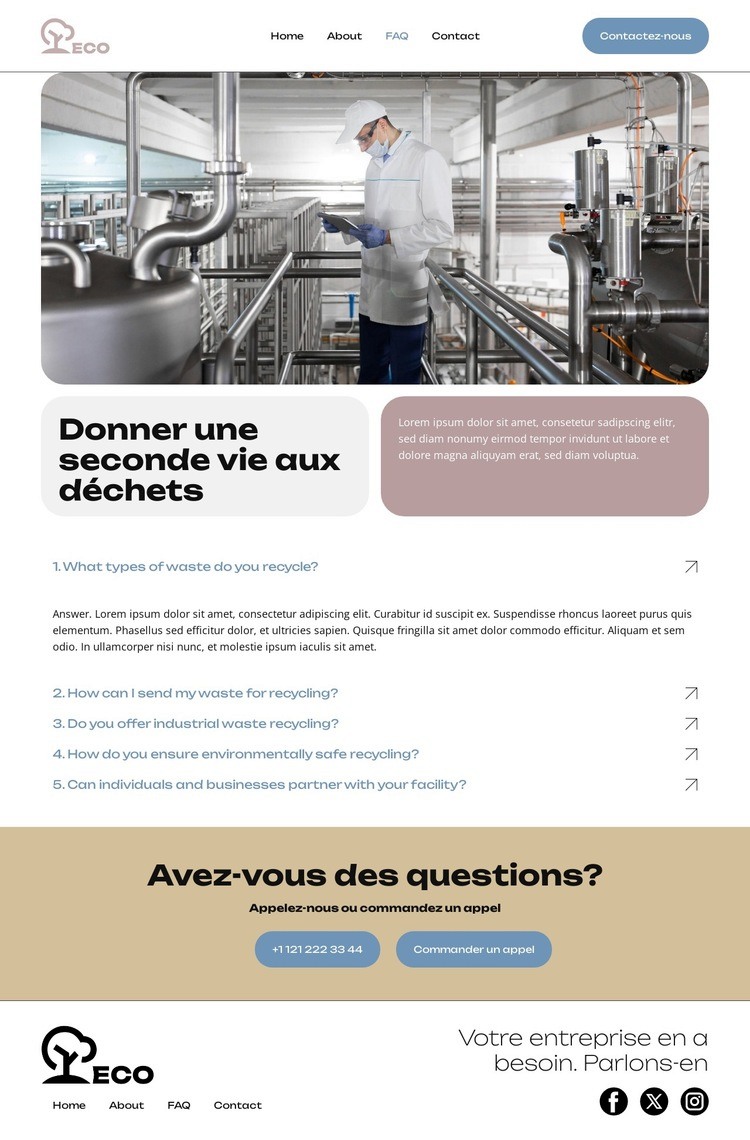 Réduire, réutiliser, recycler Page de destination