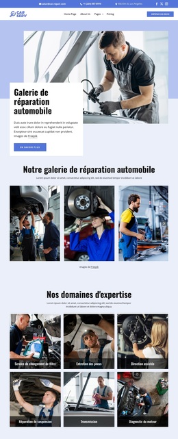 Galerie De Réparation Automobile – Thème WordPress