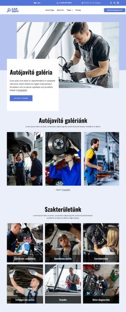 Autójavító galéria HTML Sablonok