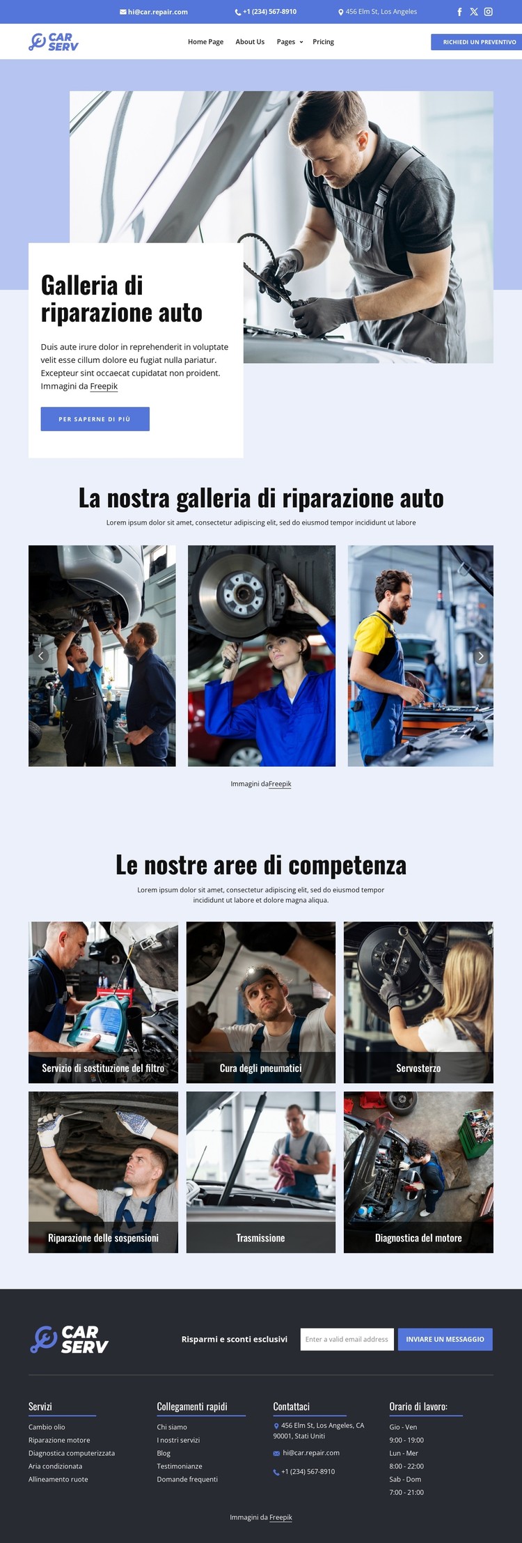 Galleria di riparazione auto Modello CSS