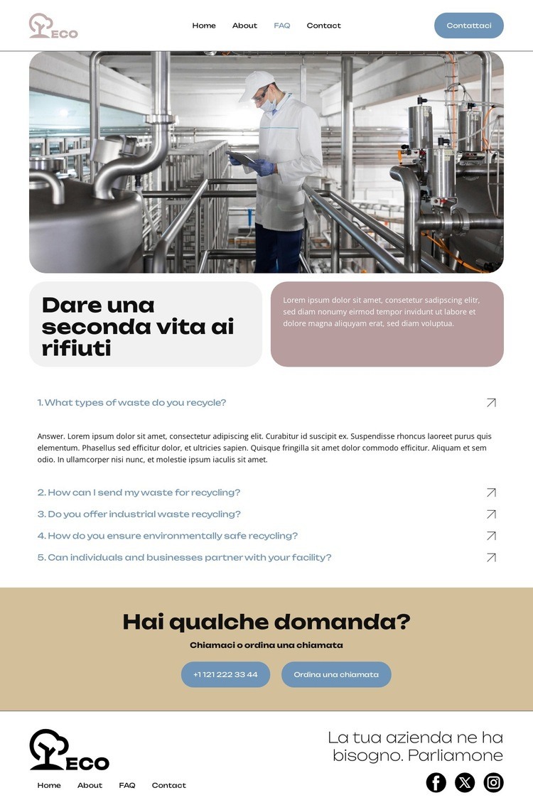 Ridurre, riutilizzare, riciclare Modello