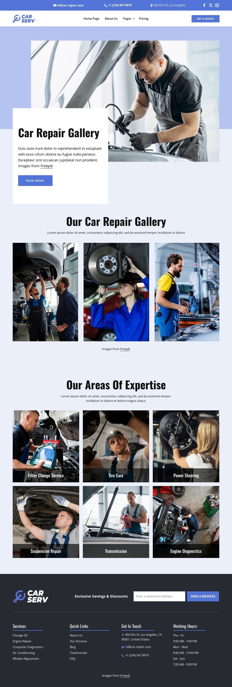 Car repair gallery Joomla Template