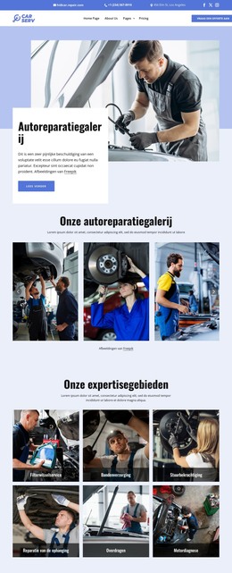 Autoreparatiegalerij HTML-sjablonen