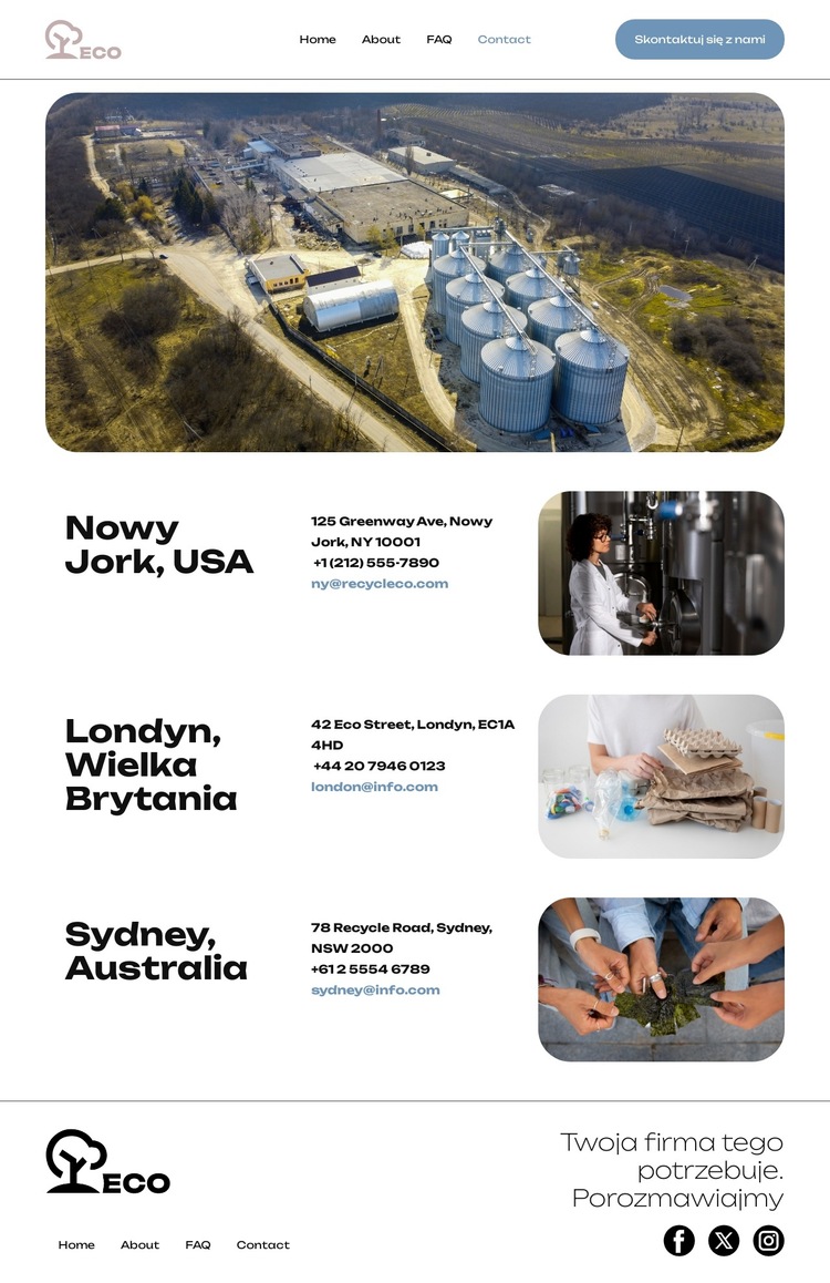 Odpad przyjazny dla środowiska Szablon witryny sieci Web