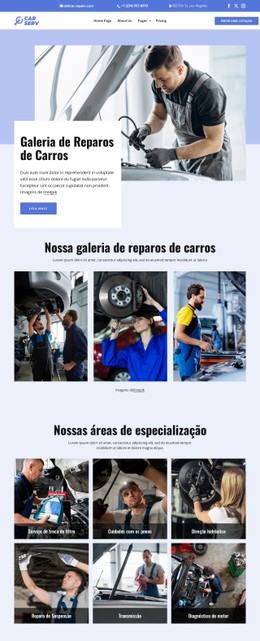 Galeria De Reparação De Automóveis Modelo De Layout CSS