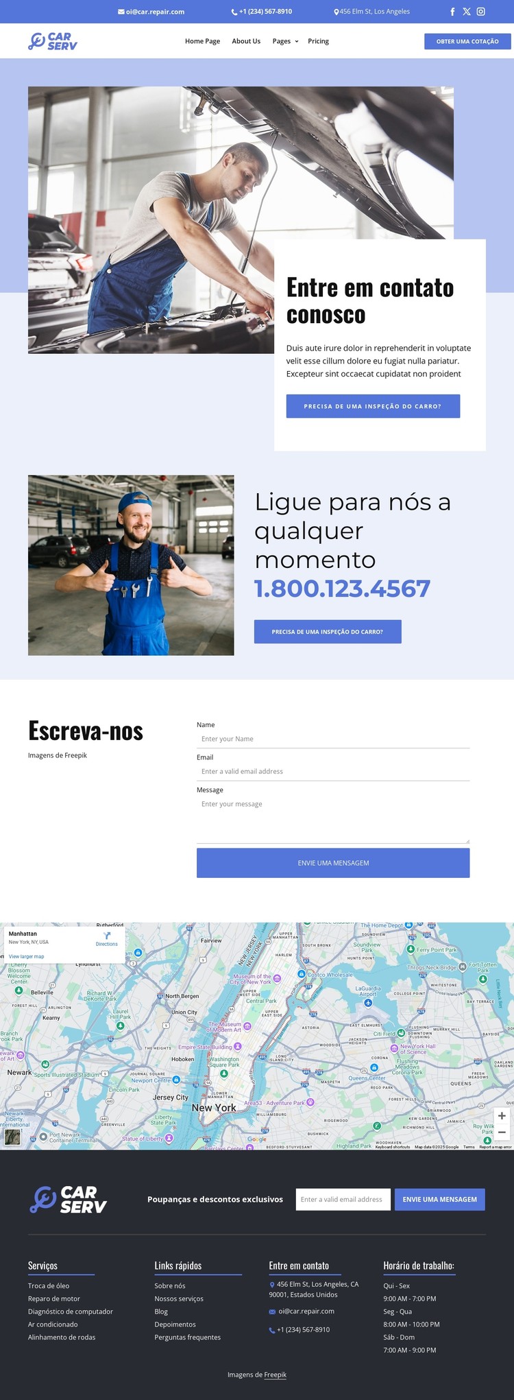 Contatos de reparação de automóveis Template CSS