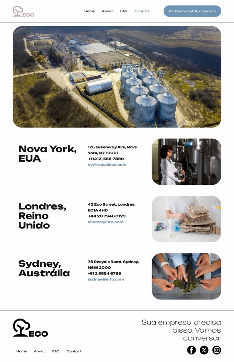 Resíduos Ecológicos Landing Page