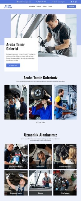 Araba tamir galerisi Web Sitesi Tasarımları