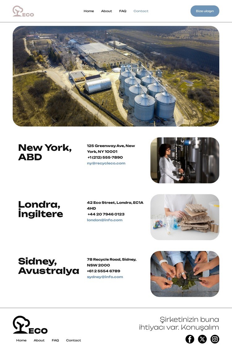 Çevre Dostu Atık Web sitesi tasarımı