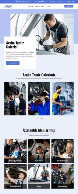 Araba Tamir Galerisi - WordPress Teması