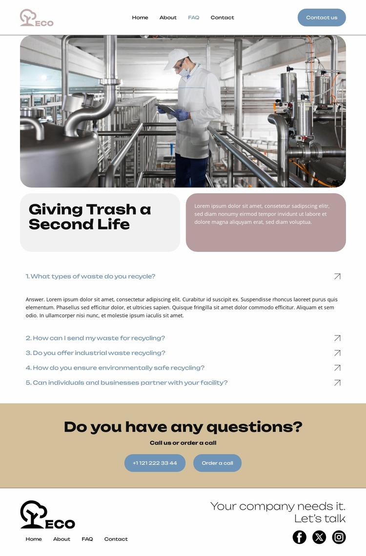 Reduce, Reuse, Recycle Website Mockup