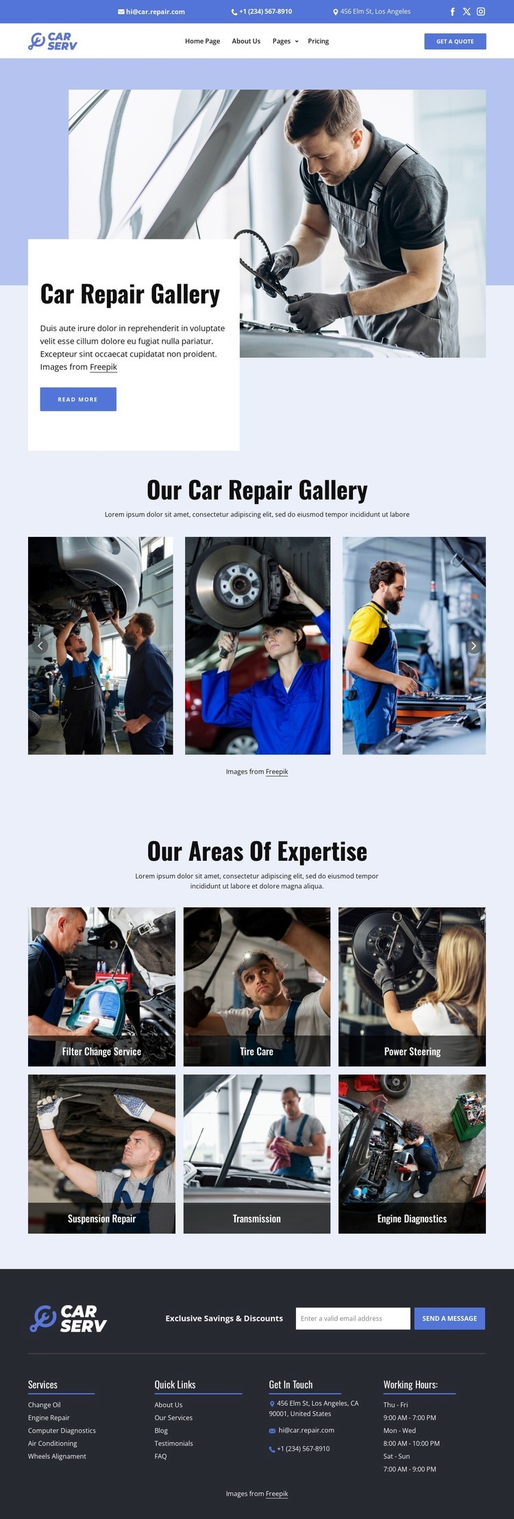 Car repair gallery Wysiwyg Editor Html 