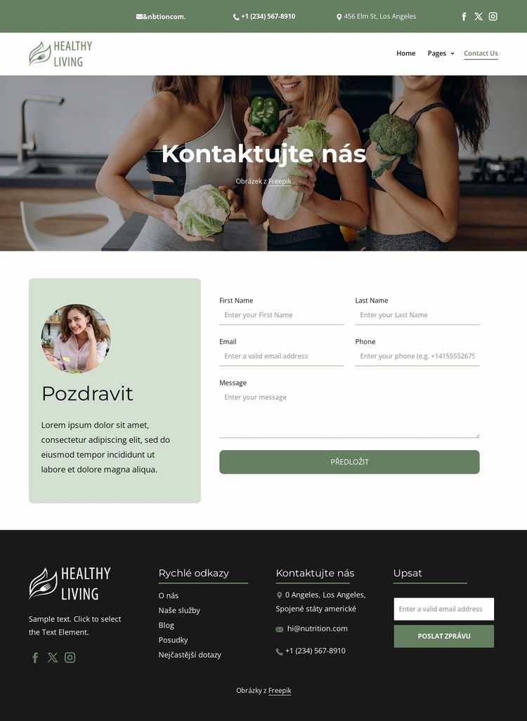 Kontaktujte nás prosím Šablona HTML