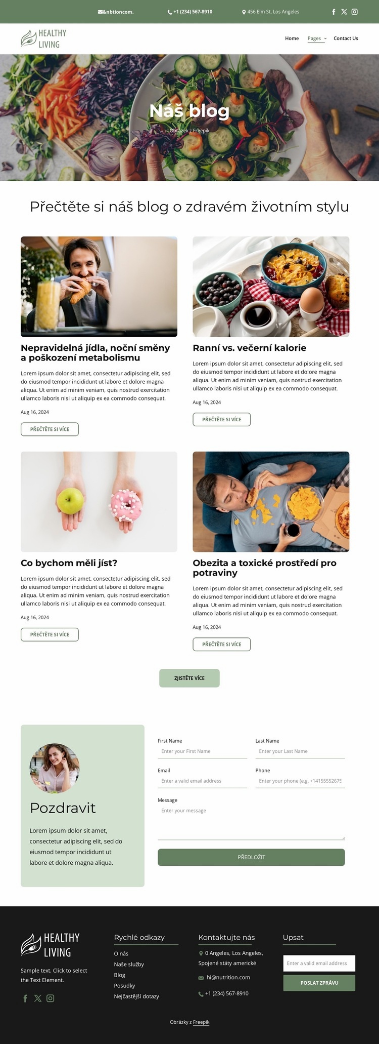 Blog o zdravém životním stylu Šablona