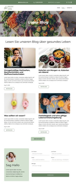 Blog Zum Thema Gesundes Leben – Beste CSS-Vorlage