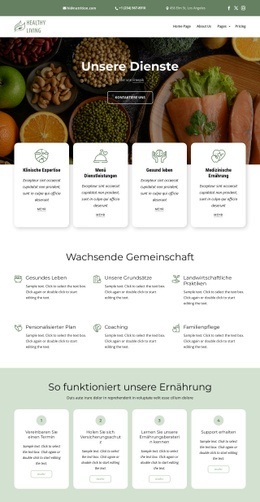 Lebensmittel- Und Ernährungsservice - Persönliche Website-Vorlage