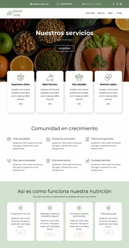 Servicio De Alimentación Y Nutrición - Página De Destino Personalizada