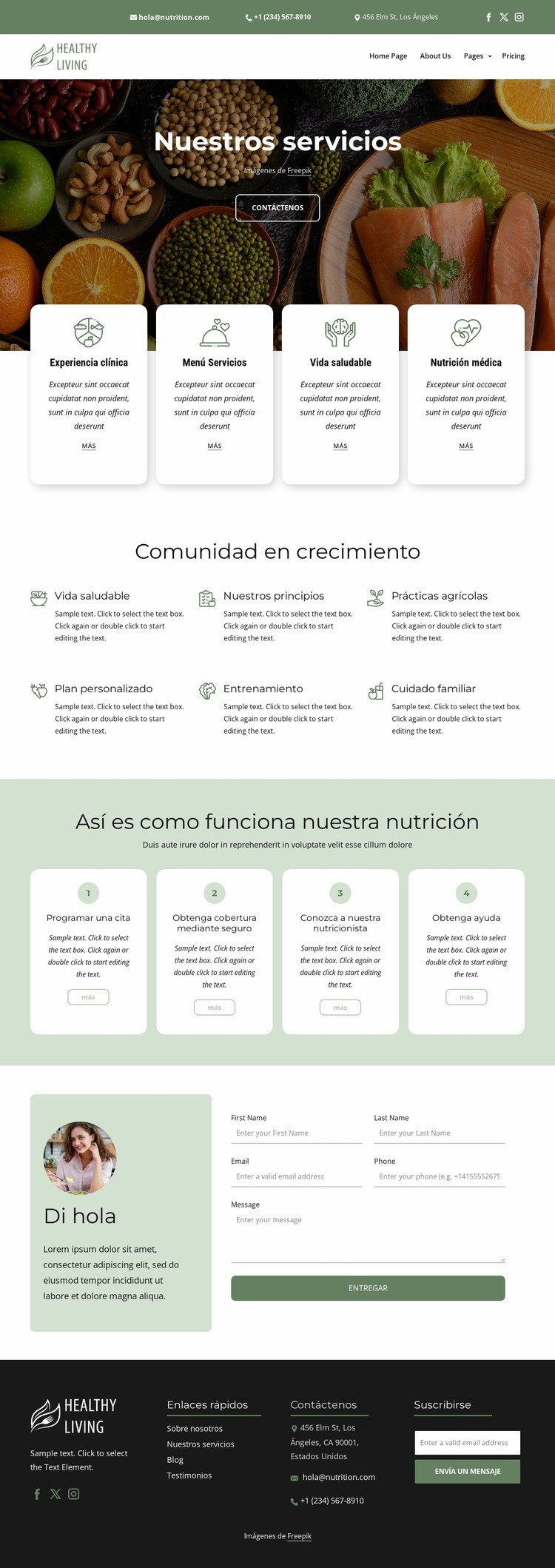 Servicio de alimentación y nutrición Plantilla HTML5