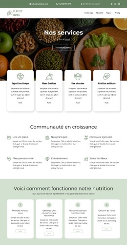 Service D'Alimentation Et De Nutrition – Modèle De Site Web Personnel