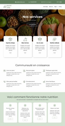 Service D'Alimentation Et De Nutrition – Modèle HTML5 Prêt À L'Emploi