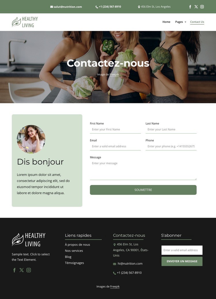 Contactez-nous Modèle