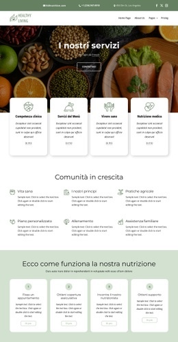 Servizio di alimentazione e nutrizione Disegni del sito web