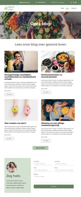 Blog over gezond leven HTML-sjablonen