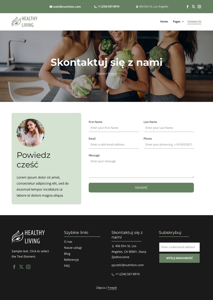 Proszę o kontakt Szablon CSS
