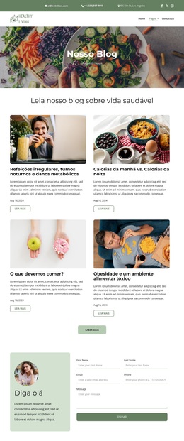 Blog Sobre Vida Saudável - Tema WordPress Gratuito