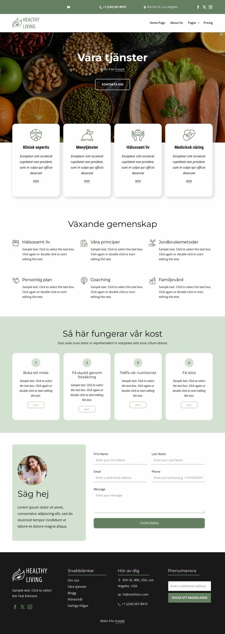 Mat och näringsservice HTML-mall