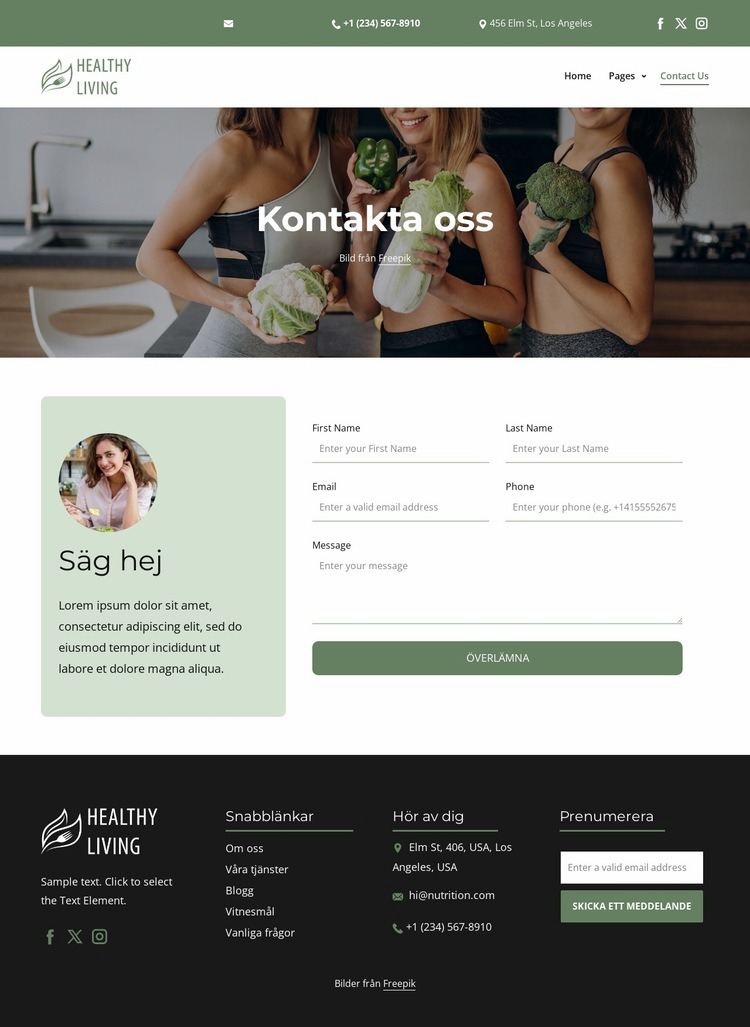 Vänligen kontakta oss Mall