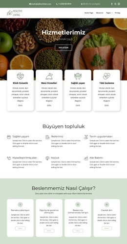 Gıda Ve Beslenme Hizmeti - Kullanıma Hazır HTML5 Şablonu