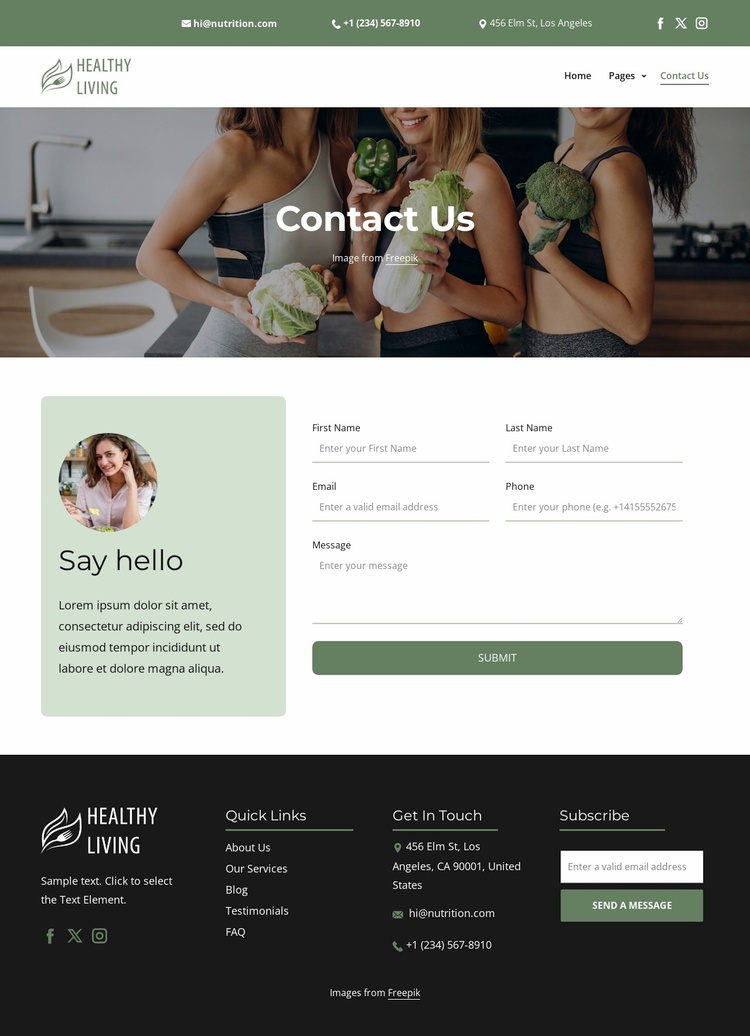 Please contact us Landing Page