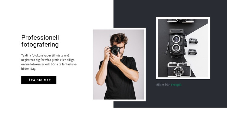 Modern professionell fotografering Hemsidedesign