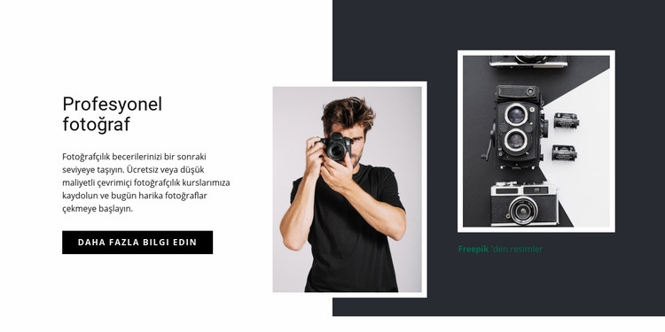 Modern profesyonel fotoğrafçılık Web Sitesi Mockup'ı