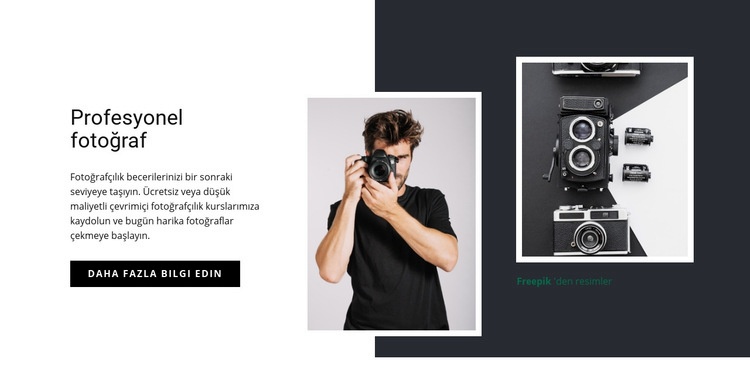 Modern profesyonel fotoğrafçılık Web sitesi tasarımı
