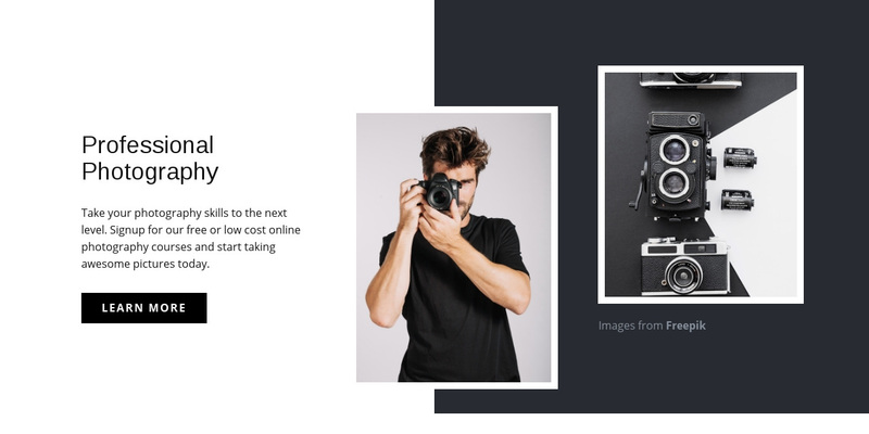 Modern professional photography Web Page Design