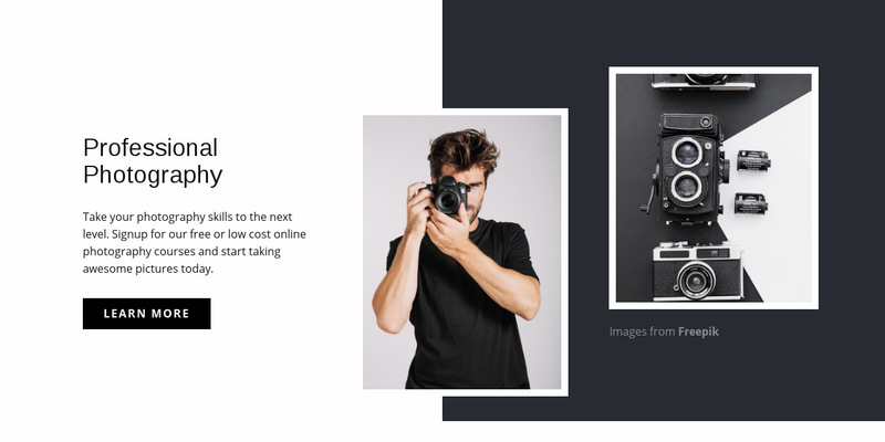 Modern professional photography Web Page Designer