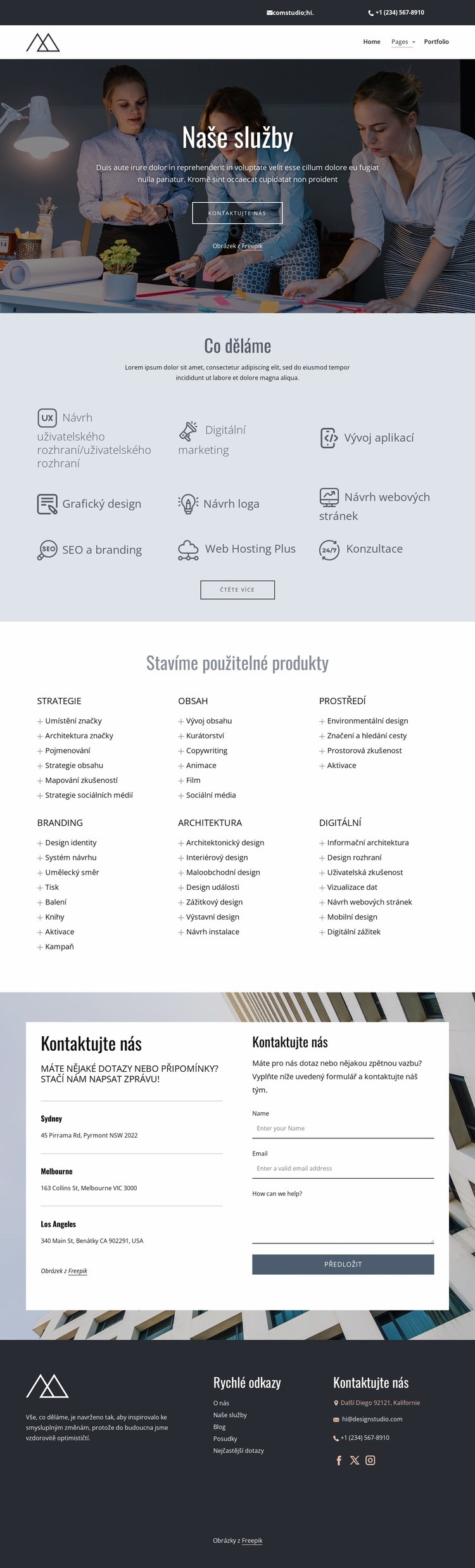 Služby kreativního designového studia Šablona