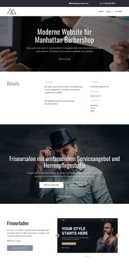 Website-Seite Für Modernes Design Für Einen Friseursalon