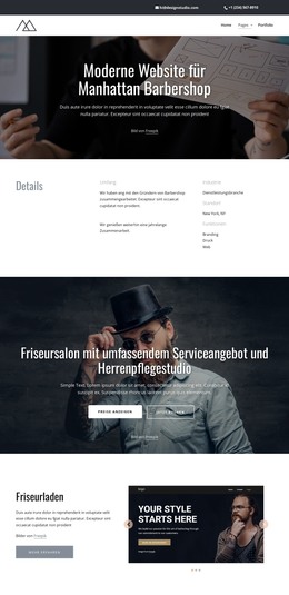 CSS-Vorlage Für Modernes Design Für Einen Friseursalon