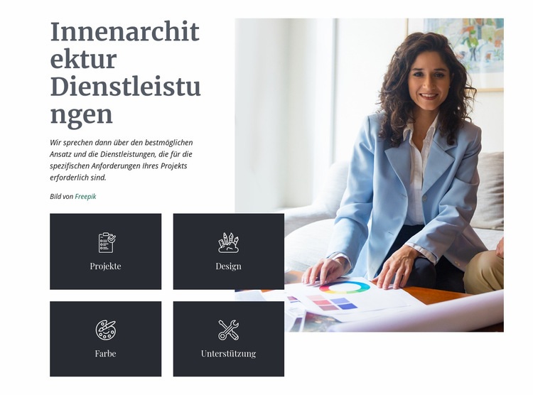 Ein Team von Innenarchitekten Website-Modell