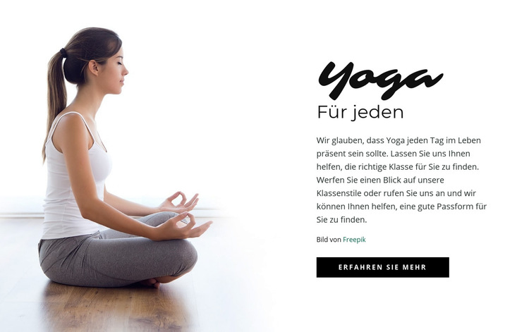 Geführte Yoga-Meditation Website-Vorlage