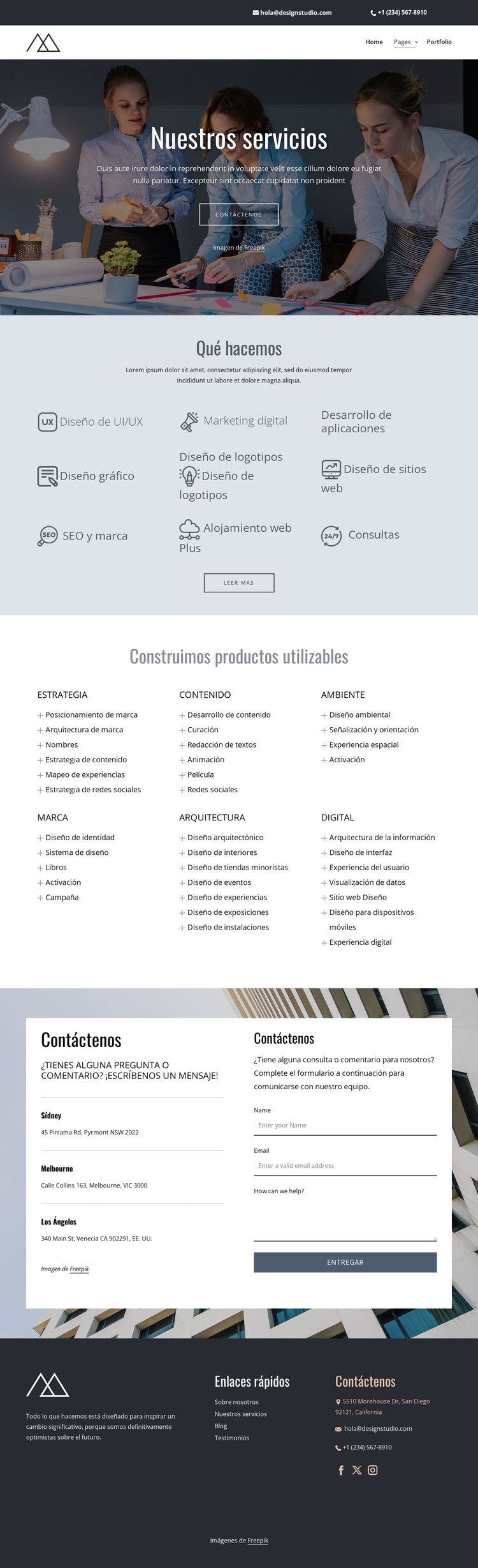 Servicios de estudio de diseño creativo Plantilla HTML