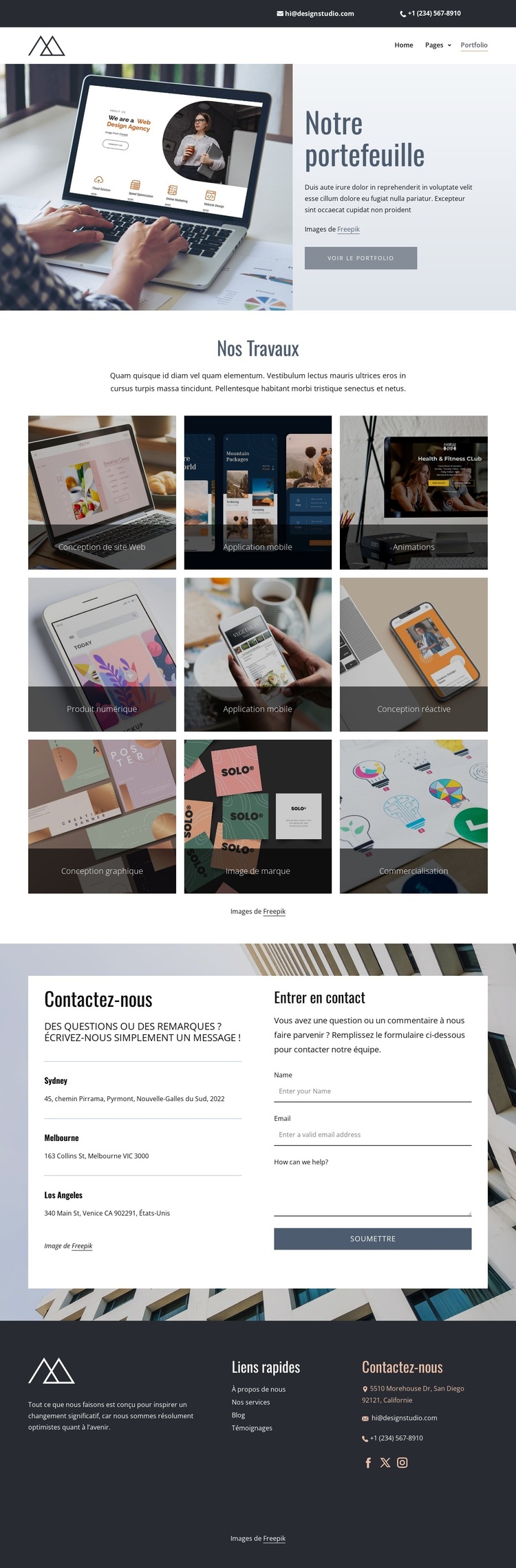 Travaux de studio créatif Thème WordPress